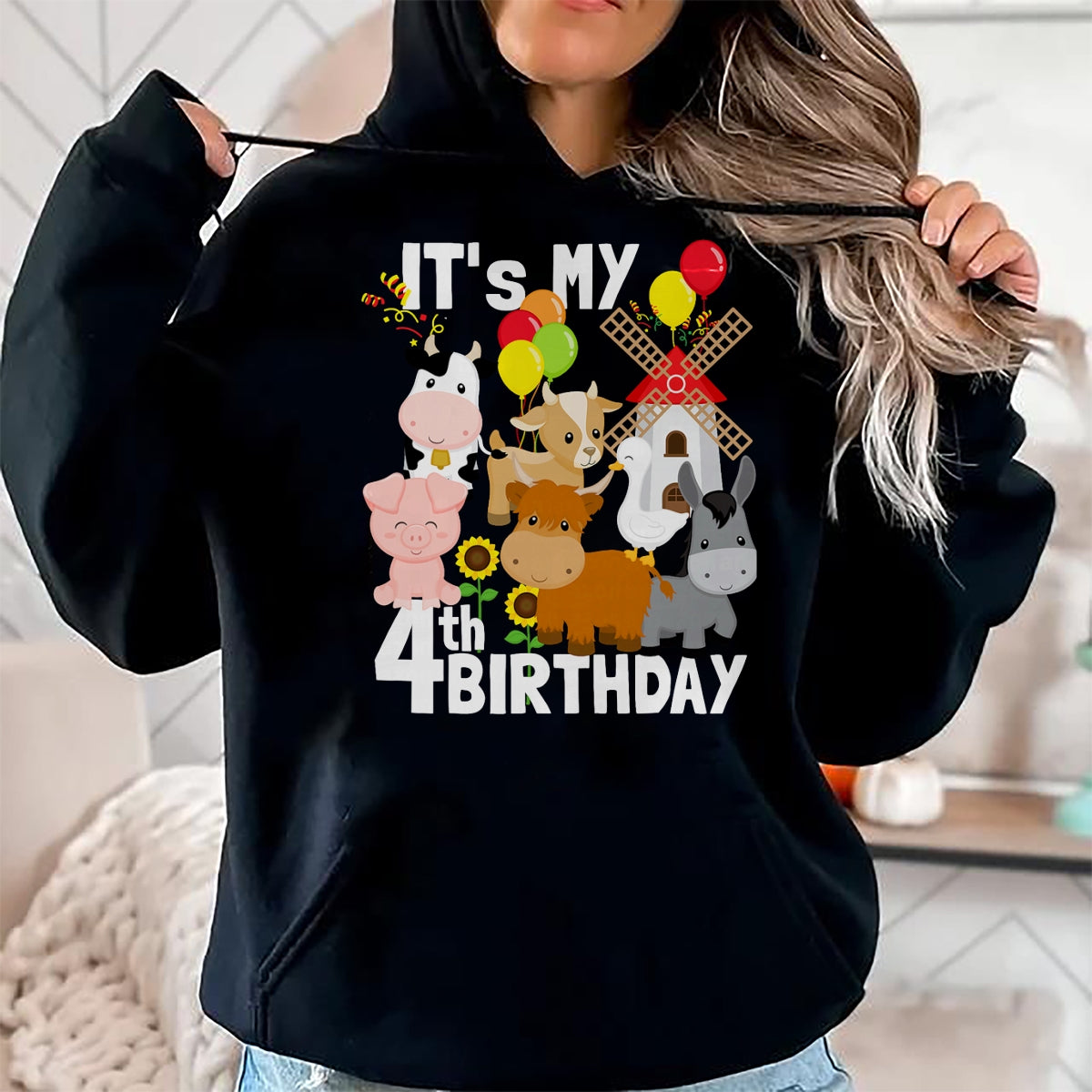 Best Farmer Life Shirt, Funny Farmer UnisexT-Shirt/Hoodie/Sweatshirt HLT00 - Farm Animals 4 Year Old It's My 4th Birthday Party Farm T-Shirt