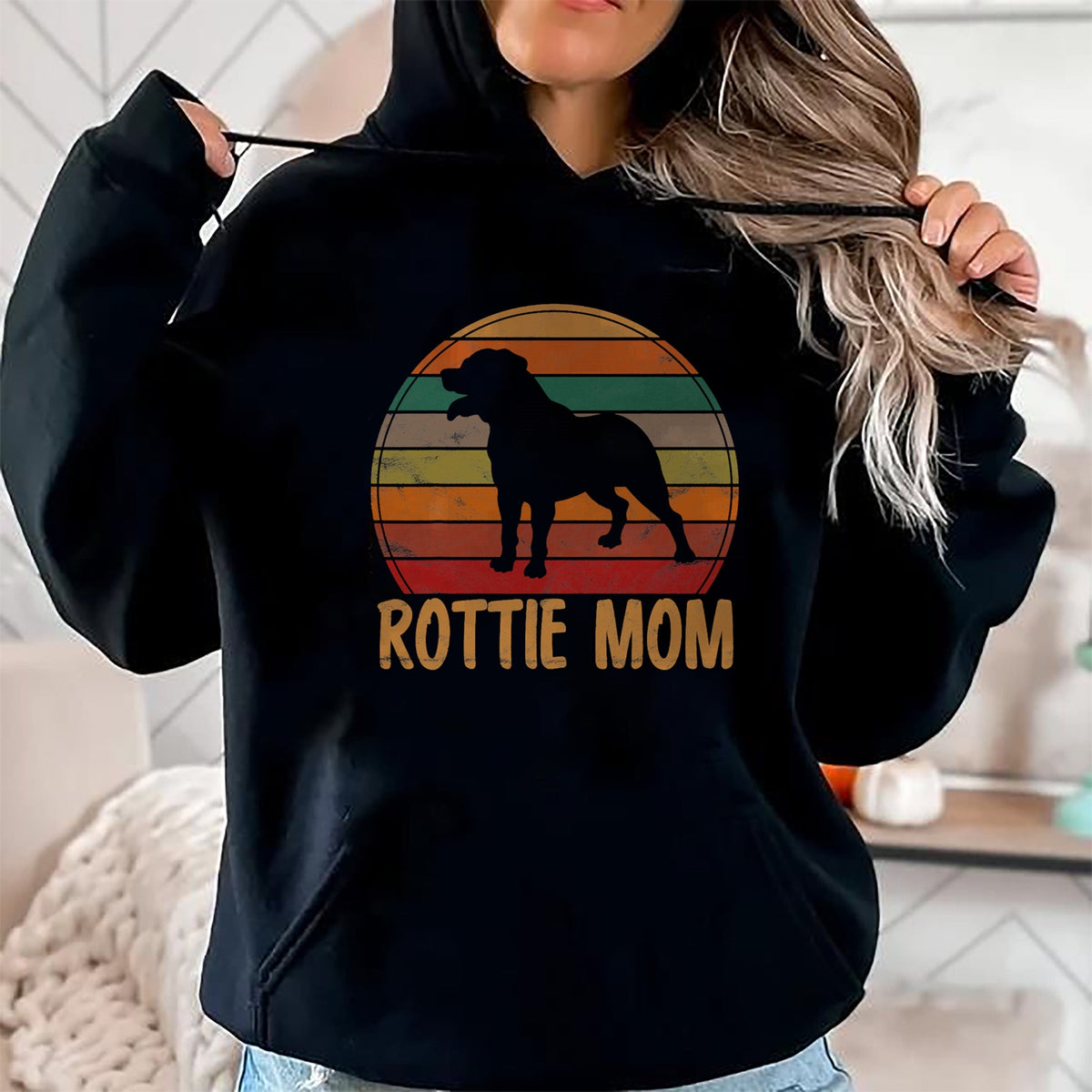 Dog Love Shirt, Dog Lover Gift T-Shirt/Hoodie/Sweatshirt HLT00 - Retro Rottweiler Mom Gift Rott Dog Mother Pet Rottie Mama T-Shirt