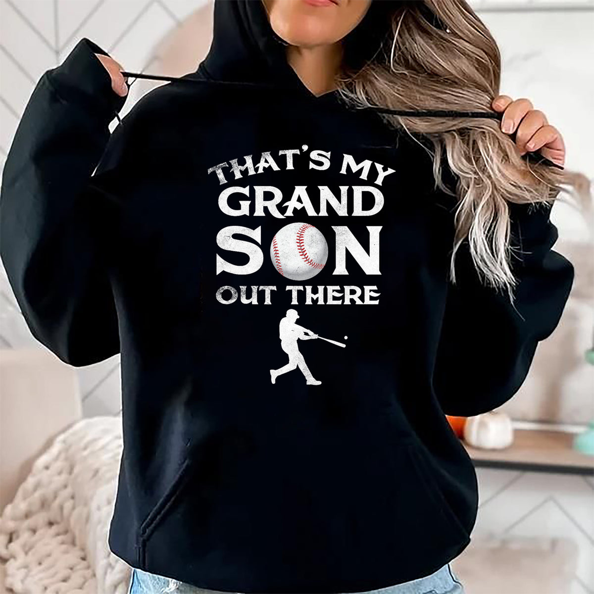 Best Grandpa Shirt, Proud Grandpa Unisex T-Shirt/Hoodie/Sweatshirt HLT00 - That's My Grandson Out There Baseball T-shirt Papa Tee Mimi T-Shirt