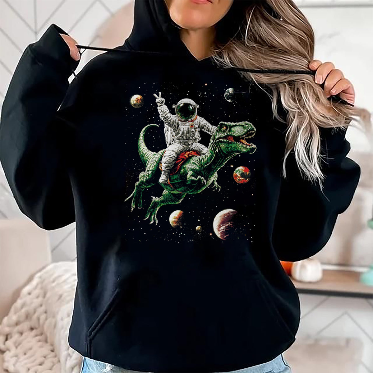 Best Dinosaur Lover Shirt, Funny Dinosaur UnisexT-Shirt/Hoodie/Sweatshirt HLT00 - Astronaut Dinosaur T Rex Outer Space Science Galaxy Universe T-Shirt