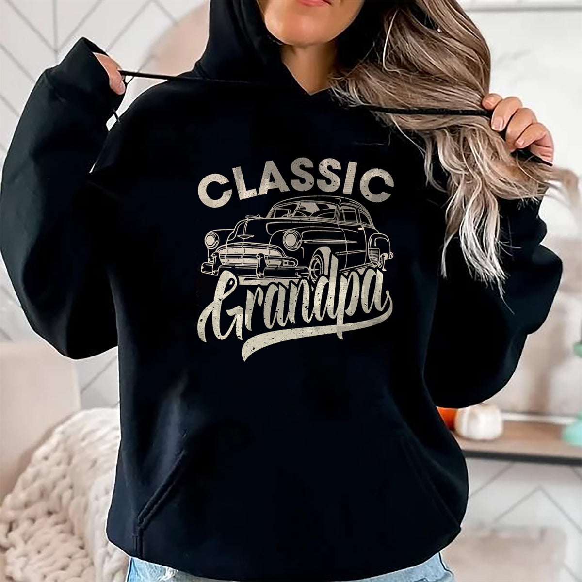 Best Grandpa Shirt, Proud Grandpa Unisex T-Shirt/Hoodie/Sweatshirt HLT00 -Classic Grandpa Funny Saying Car Lover Men Dad Papa Grandpa T-Shirt