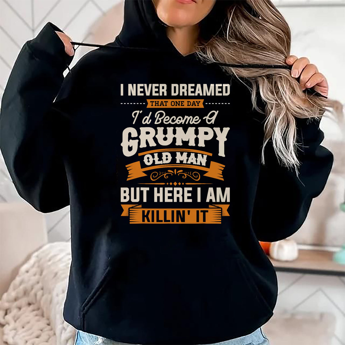 Best Grandpa Shirt, Proud Grandpa Unisex T-Shirt/Hoodie/Sweatshirt HLT00 - Mens I Never Dreamed That I'd Become A Grumpy Old Man Grandpa Short Sleeve T-Shirt (1)