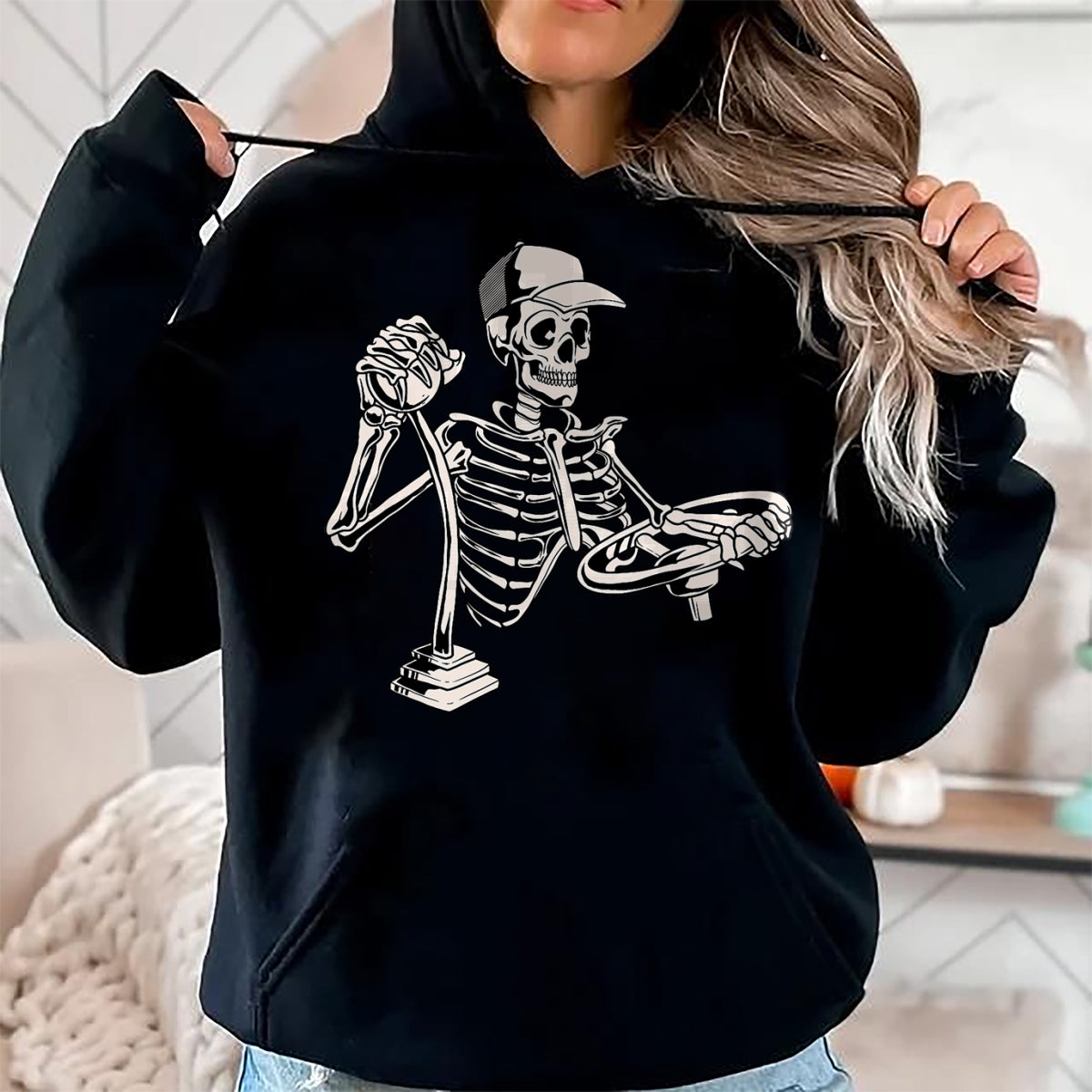 Best Truck Driver Life Shirt, Funny Trucker UnisexT-Shirt/Hoodie/Sweatshirt HLT00 - Skeleton Truck Driver - Funny Big Trucking Trucker T-Shirt