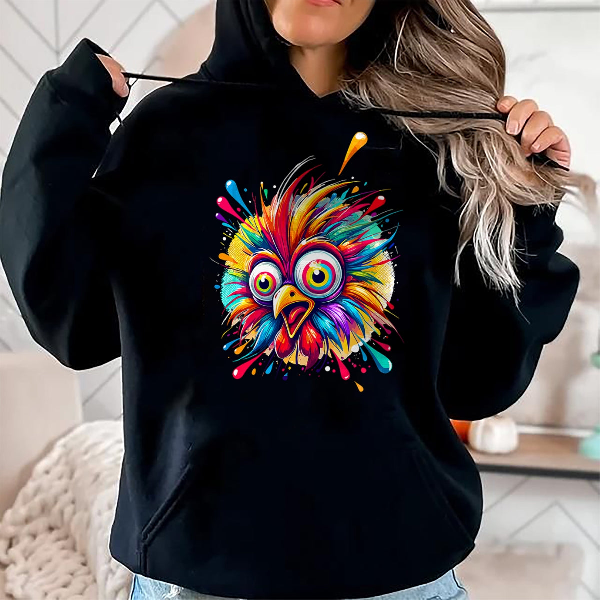 Best Farmer Life Shirt, Funny Farmer UnisexT-Shirt/Hoodie/Sweatshirt HLT00 - Colorful Crazy Chicken Farmer T-Shirt (1)
