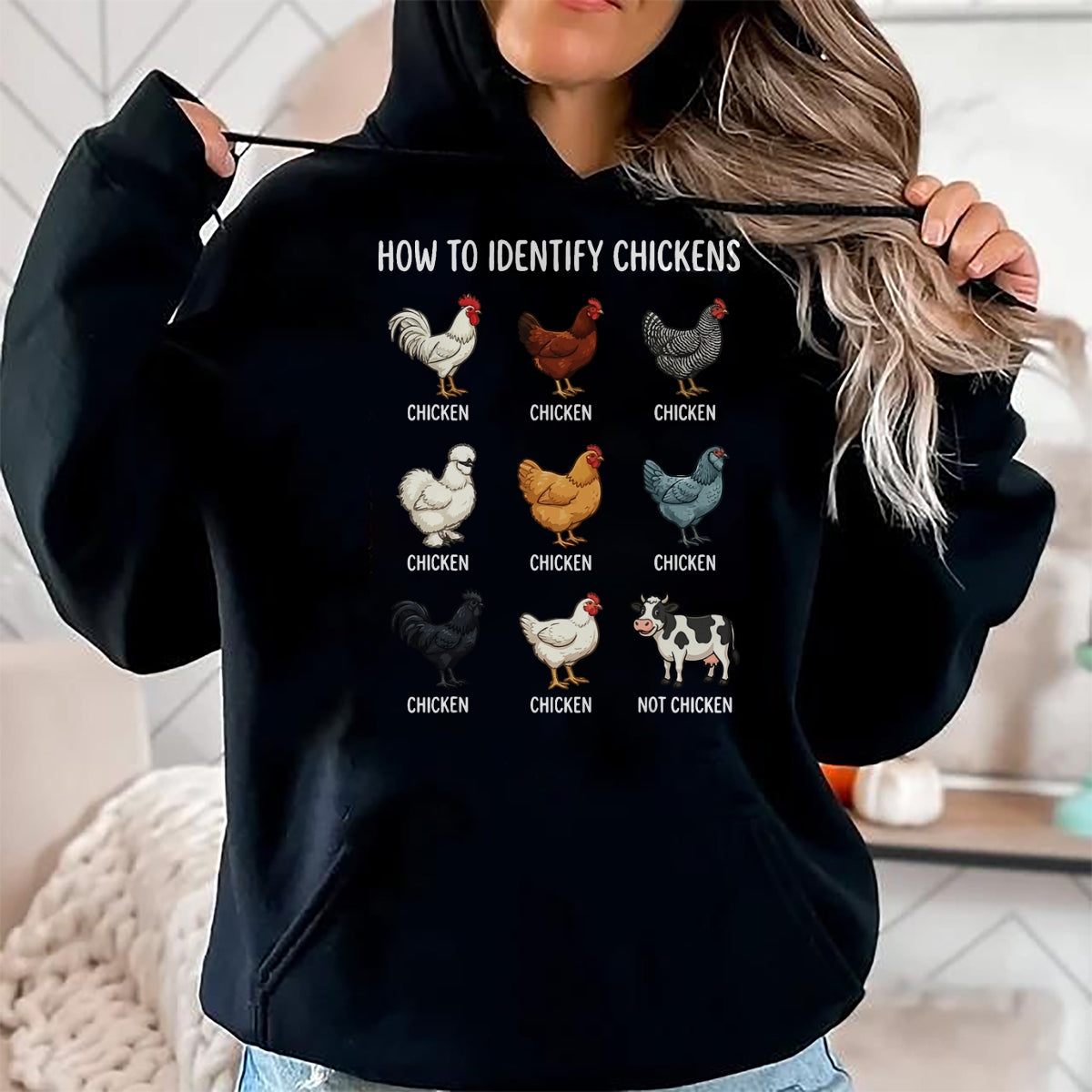 Best Farmer Life Shirt, Funny Farmer UnisexT-Shirt/Hoodie/Sweatshirt HLT00 - How to Identify Chickens T-Shirt