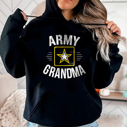 Best Grandma Shirt, Proud Grandma Unisex T-Shirt/Hoodie/Sweatshirt HLT00 - Army Grandma - T-Shirt