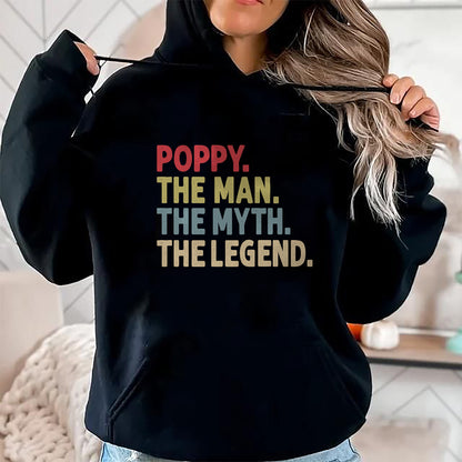 Best Grandpa Shirt, Proud Grandpa Unisex T-Shirt/Hoodie/Sweatshirt HLT00 - Poppy The Man The Myth the Legend Funny Grandpa Gift T-Shirt (1)