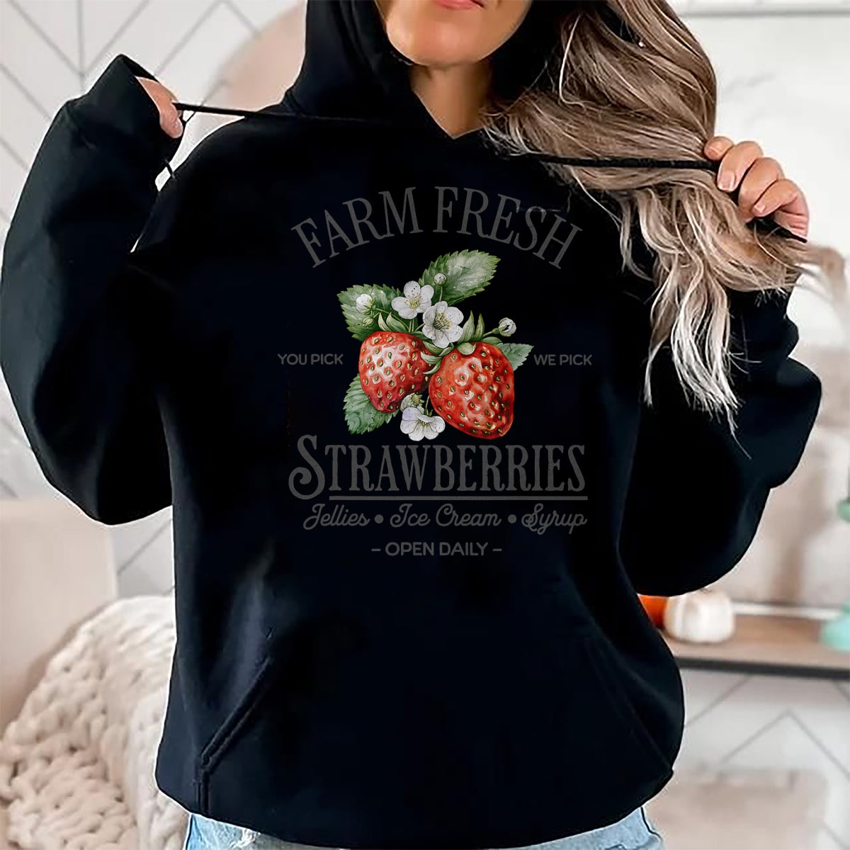 Best Farmer Life Shirt, Funny Farmer UnisexT-Shirt/Hoodie/Sweatshirt HLT00 - Farm Fresh Strawberries Vintage Strawberry Farmers Farm T-Shirt