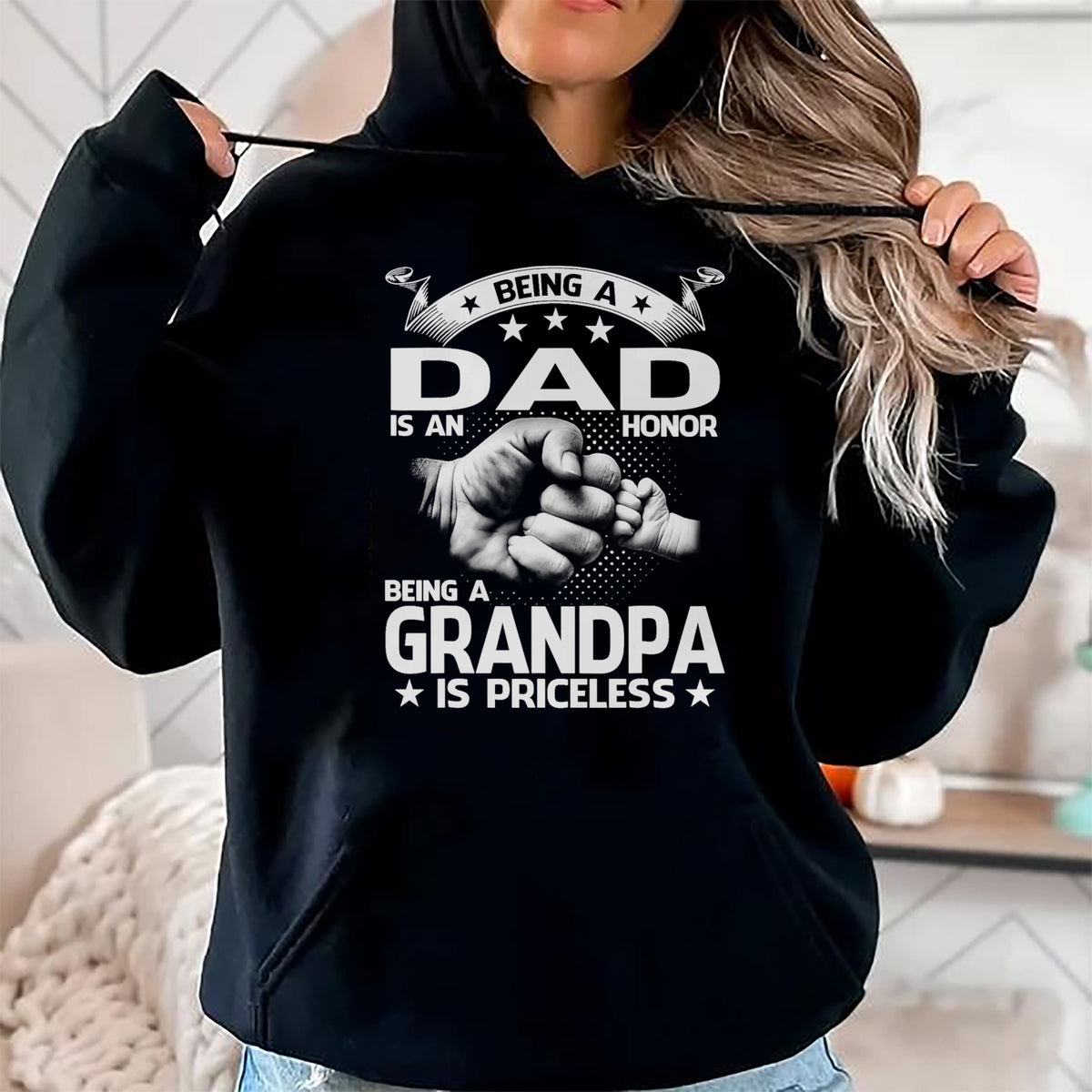 Best Grandpa Shirt, Proud Grandpa Unisex T-Shirt/Hoodie/Sweatshirt HLT00 -Being A Dad Is An Honor Being A Grandpa Is Priceless T-Shirt