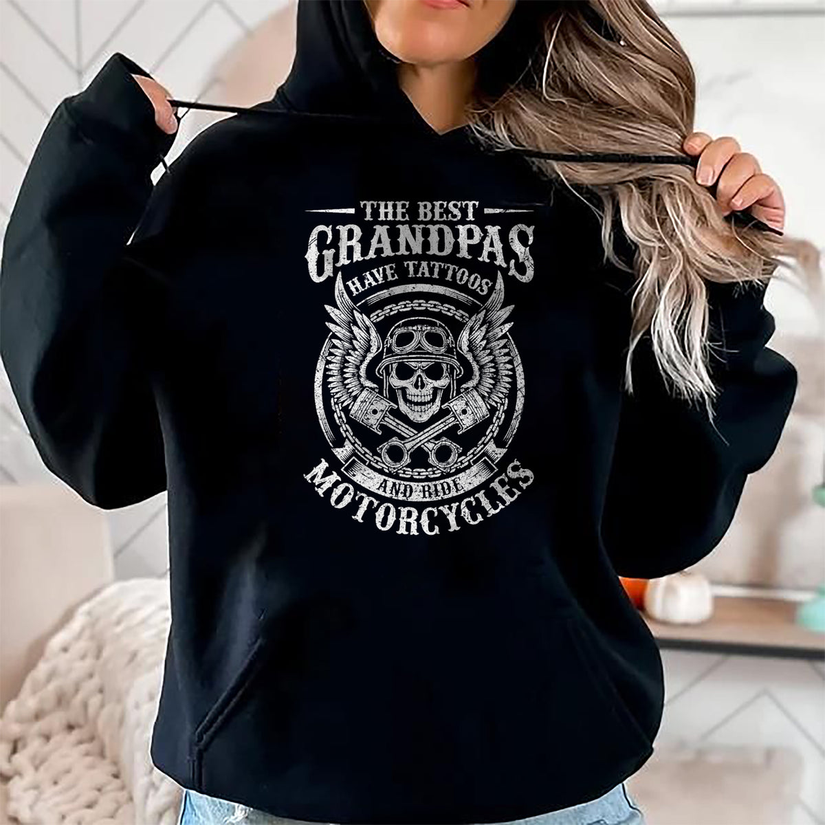 Best Grandpa Shirt, Proud Grandpa Unisex T-Shirt/Hoodie/Sweatshirt HLT00 -Best Grandpas Have Tattoos And Ride Motorcycles Biker Biking T-Shirt