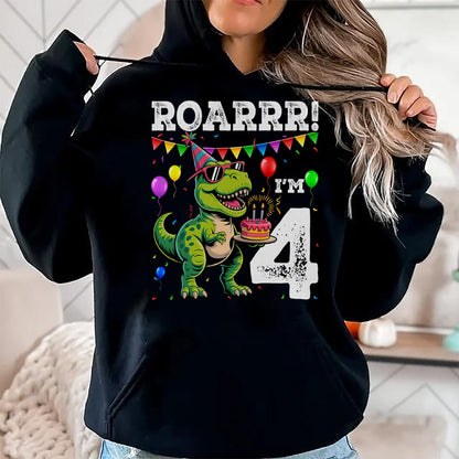 Best Dinosaur Lover Shirt, Funny Dinosaur UnisexT-Shirt/Hoodie/Sweatshirt HLT00 - 4th Birthday 4 Year Old Boys Girls Roar Im Dinosaur T-Shirt