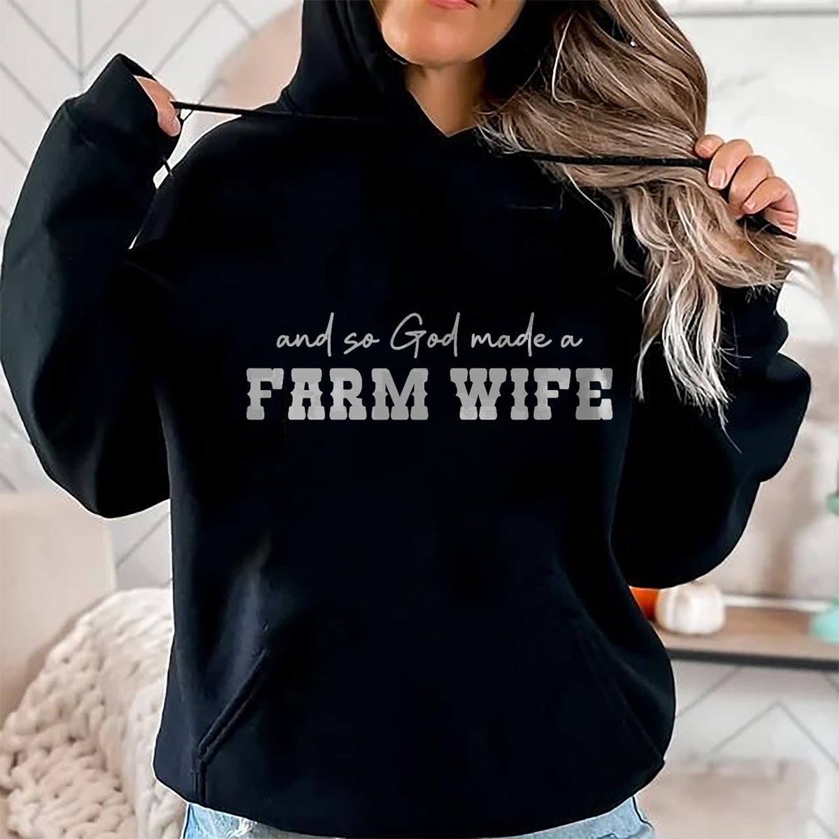 Best Farmer Life Shirt, Funny Farmer UnisexT-Shirt/Hoodie/Sweatshirt HLT00 - and So God Made A Farm Wife Women Girl Funny Farmer T-Shirt (1)