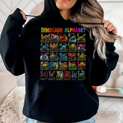 Best Dinosaur Lover Shirt, Funny Dinosaur UnisexT-Shirt/Hoodie/Sweatshirt HLT00 - Types of Dinosaurs Alphabet ABC A-Z Dino Lover Kids Boys T-Shirt