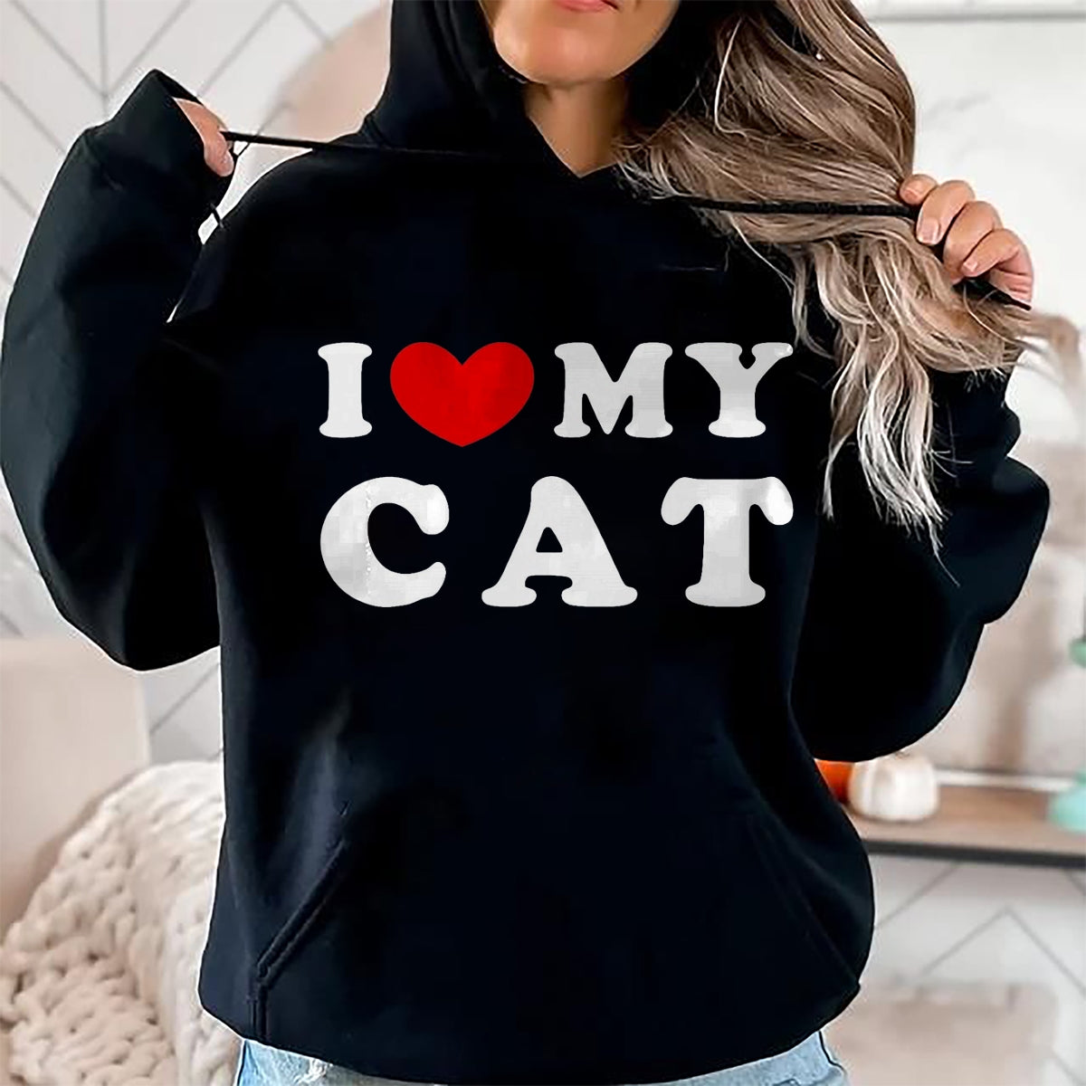 Cat Love Shirt, Funny Cat Lover Gift UnisexT-Shirt/Hoodie/Sweatshirt HLT00 - I Love My Cat, I Heart My Cat T-Shirt, Men, Dark Heather Grey, Large