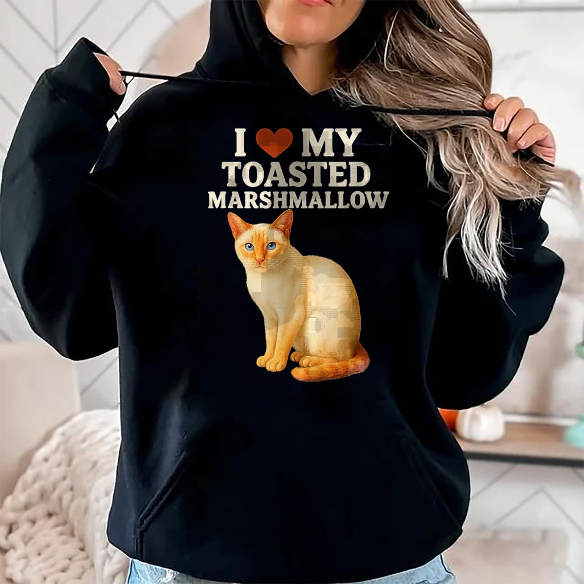 Cat Love Shirt, Funny Cat Lover Gift UnisexT-Shirt/Hoodie/Sweatshirt HLT00 - I Love My Toasted Marshmallow Siamese Cat Kitten Valentines T-Shirt, Women, Heather Blue, Medium