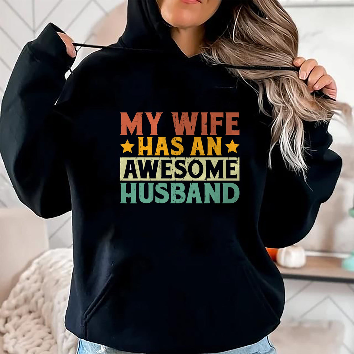 Best Wife Shirt, Wife and Husband Unisex T-Shirt/Hoodie/Sweatshirt HLT00 - My Wife has an awesome Husband T-Shirt (1)