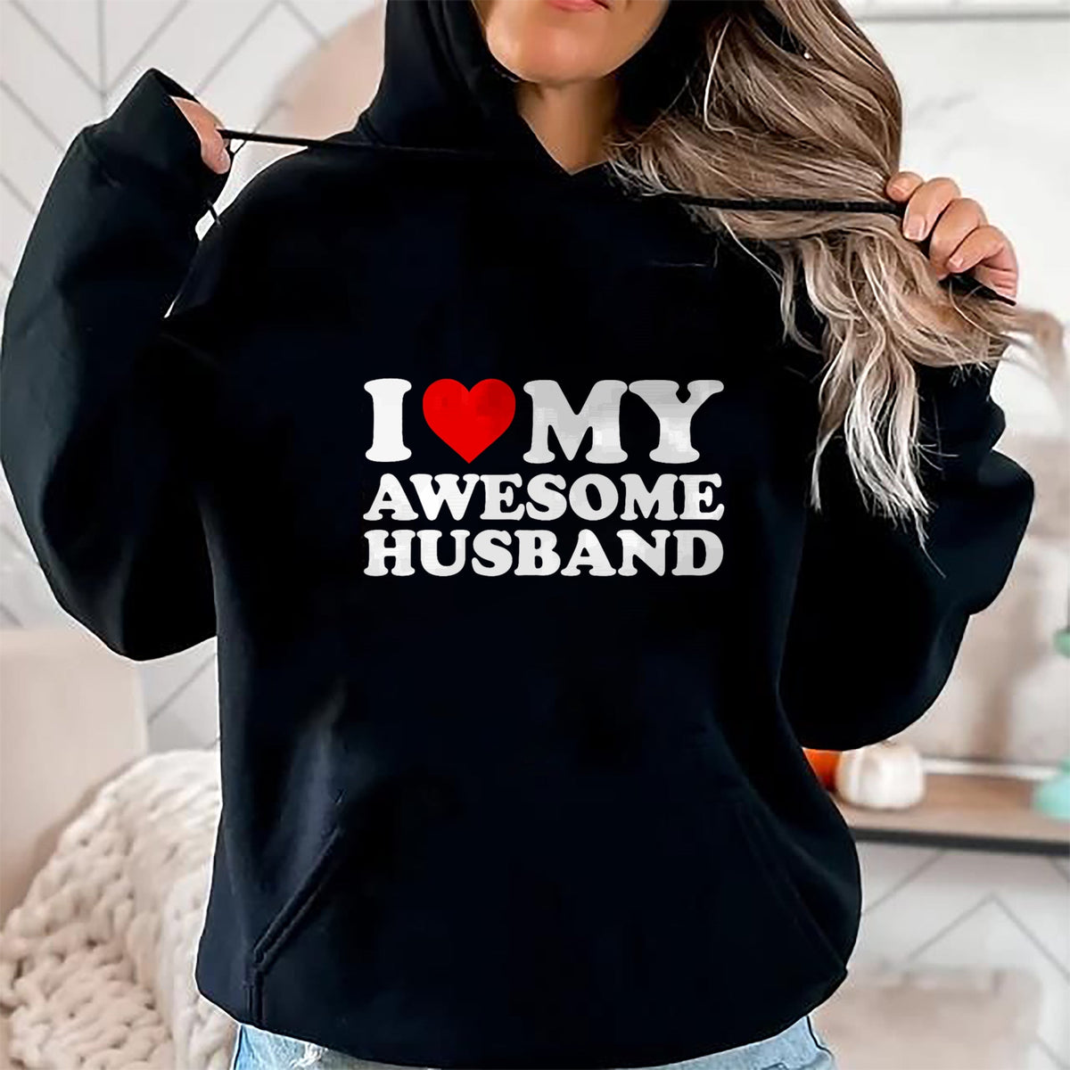 Best Wife Shirt, Wife and Husband Unisex T-Shirt/Hoodie/Sweatshirt HLT00 - I Love My Awesome Husband T-Shirt T-Shirt (1)