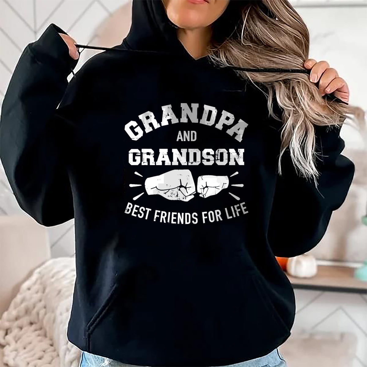 Best Grandpa Shirt, Proud Grandpa Unisex T-Shirt/Hoodie/Sweatshirt HLT00 - Grandpa and grandson friends for life T-Shirt