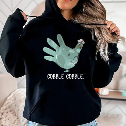 Funny Nurse Shirt, Nurse Unisex T-Shirt/Hoodie/Sweatshirt HLT00 - Turkey Glove Nurse Thanksgiving T-Shirt (1)