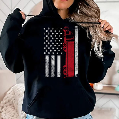 Best Truck Driver Life Shirt, Funny Trucker UnisexT-Shirt/Hoodie/Sweatshirt HLT00 - US American Flag Semi Truck Driver 18 Wheeler Trucker Gift Short Sleeve T-Shirt