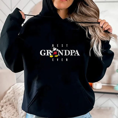 Best Grandpa Shirt, Proud Grandpa Unisex T-Shirt/Hoodie/Sweatshirt HLT00 - Disney Mickey Mouse Thumbs Up Best Grandpa Ever Father’s Day T-Shirt