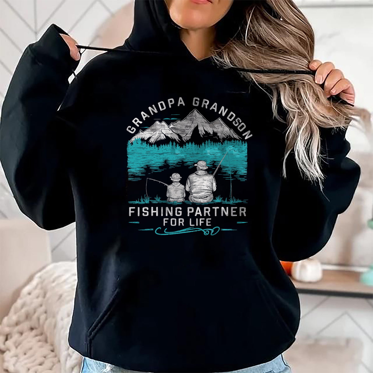 Best Grandpa Shirt, Proud Grandpa Unisex T-Shirt/Hoodie/Sweatshirt HLT00 - Grandpa Grandson Fishing Partner For Life T-Shirt