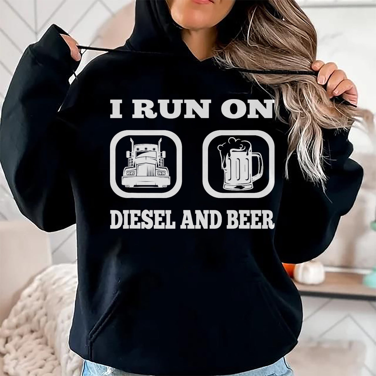 Best Truck Driver Life Shirt, Funny Trucker UnisexT-Shirt/Hoodie/Sweatshirt HLT00 - Truck Driver Saying Diesel & Beer Funny Trucker Lover T-Shirt