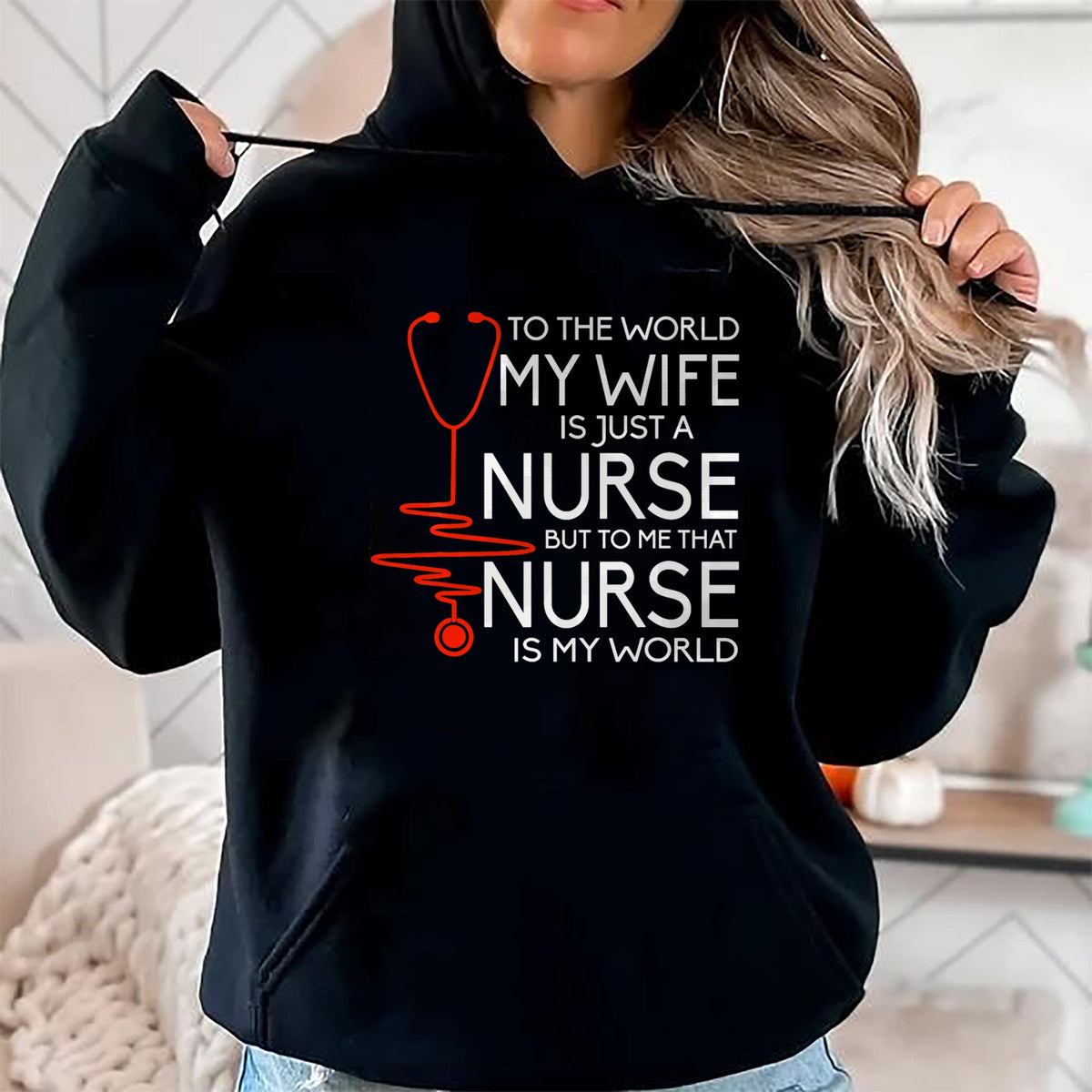 Funny Nurse Shirt, Nurse Unisex T-Shirt/Hoodie/Sweatshirt HLT00 - My Wife Is A Nurse T Shirt, Proud Nurse's Husband T Shirt T-Shirt
