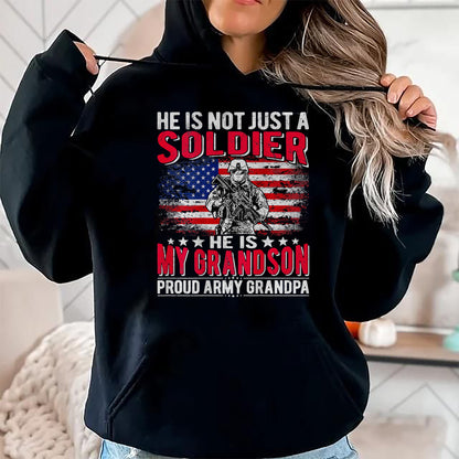 Best Grandpa Shirt, Proud Grandpa Unisex T-Shirt/Hoodie/Sweatshirt HLT00 - My Grandson Is A Soldier Hero Proud Army Grandpa Grandfather T-Shirt