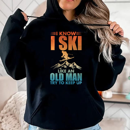 Best Grandpa Shirt, Proud Grandpa Unisex T-Shirt/Hoodie/Sweatshirt HLT00 -Best Ski Art For Grandpa Men Skiing Nordic Skier Skiing T-Shirt