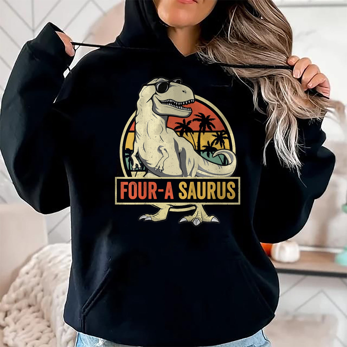 Best Dinosaur Lover Shirt, Funny Dinosaur UnisexT-Shirt/Hoodie/Sweatshirt HLT00 - Four a Saurus Birthday T Rex 4 Year Old Dino 4th Dinosaur T-Shirt