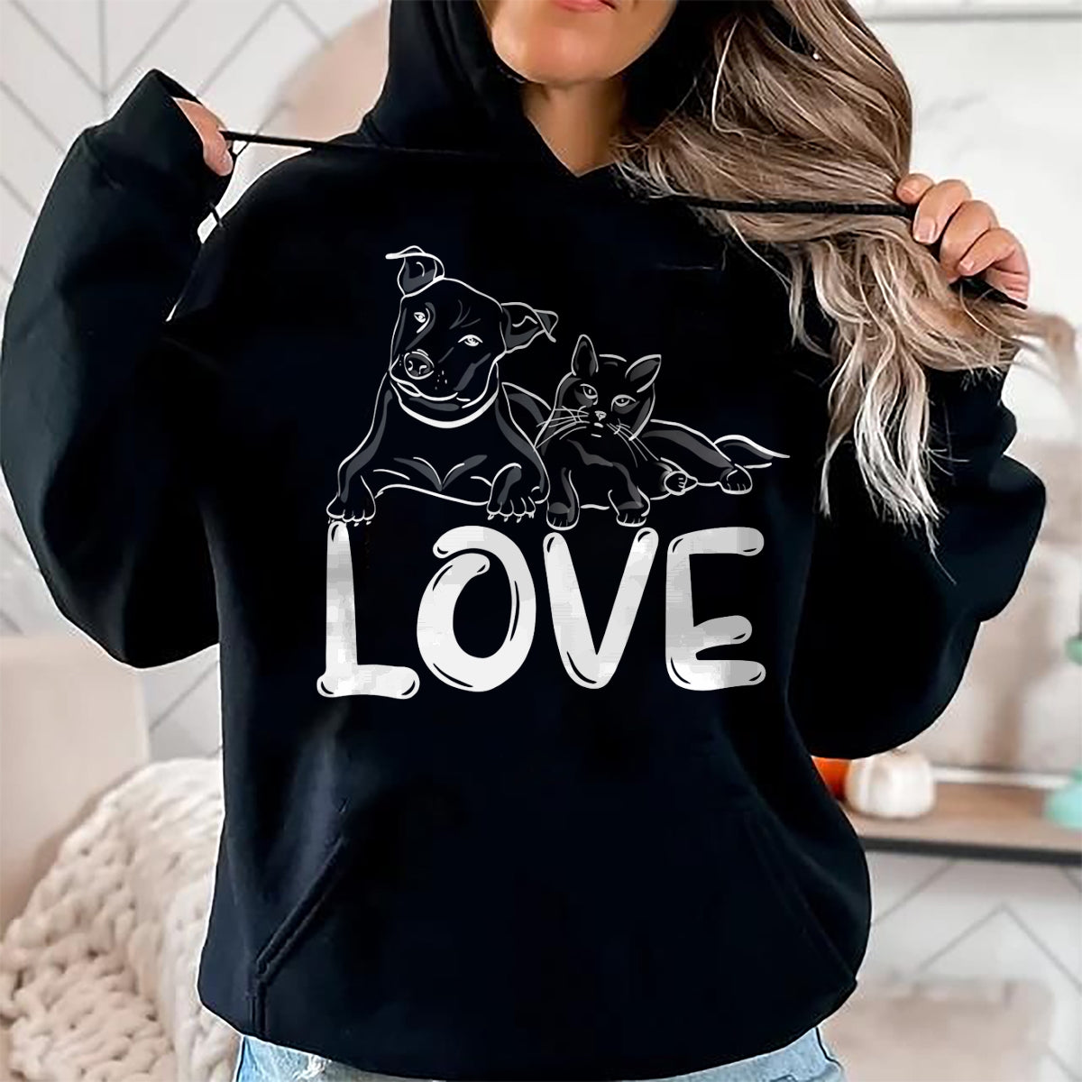 Cat Love Shirt, Funny Cat Lover Gift UnisexT-Shirt/Hoodie/Sweatshirt HLT00 - I Love My Cat Dog Animal Paws T-Shirt for Men Women Kids