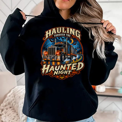 Best Truck Driver Life Shirt, Funny Trucker UnisexT-Shirt/Hoodie/Sweatshirt HLT00 - Halloween Trucker Haunted Highway Semi Truck Driver Spooky T-Shirt