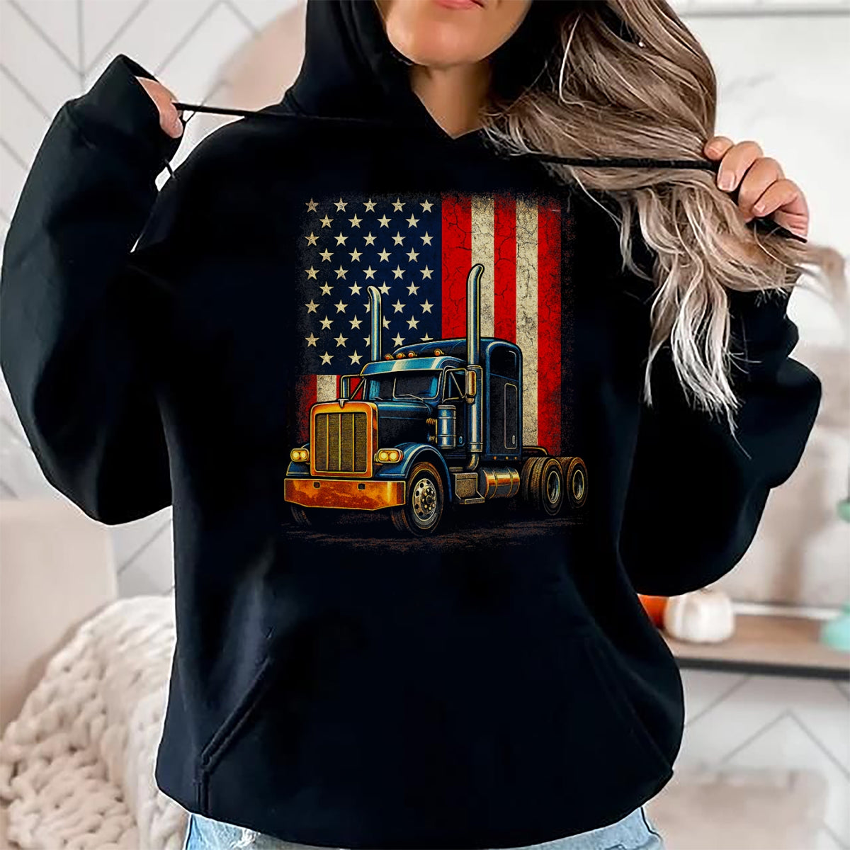Best Truck Driver Life Shirt, Funny Trucker UnisexT-Shirt/Hoodie/Sweatshirt HLT00 - American Flag Truck - Truck Driver Patriotic T-Shirt