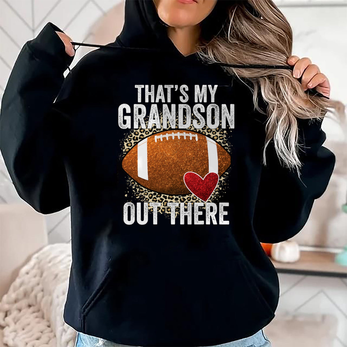 Best Grandma Shirt, Proud Grandma Unisex T-Shirt/Hoodie/Sweatshirt HLT00 - That's My Grandson Out There Football Grandma Grandpa T-Shirt (1)