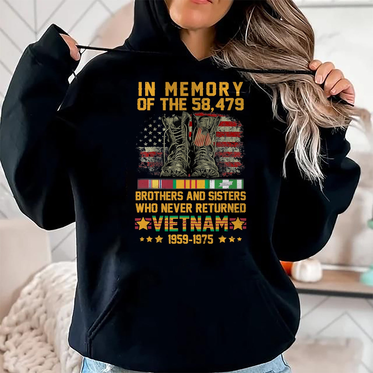 Proud Veteran Shirt, Funny Veteran UnisexT-Shirt/Hoodie/Sweatshirt HLT00 - in Memory of The 58479 Brothers and Sisters Vietnam Veteran T-Shirt