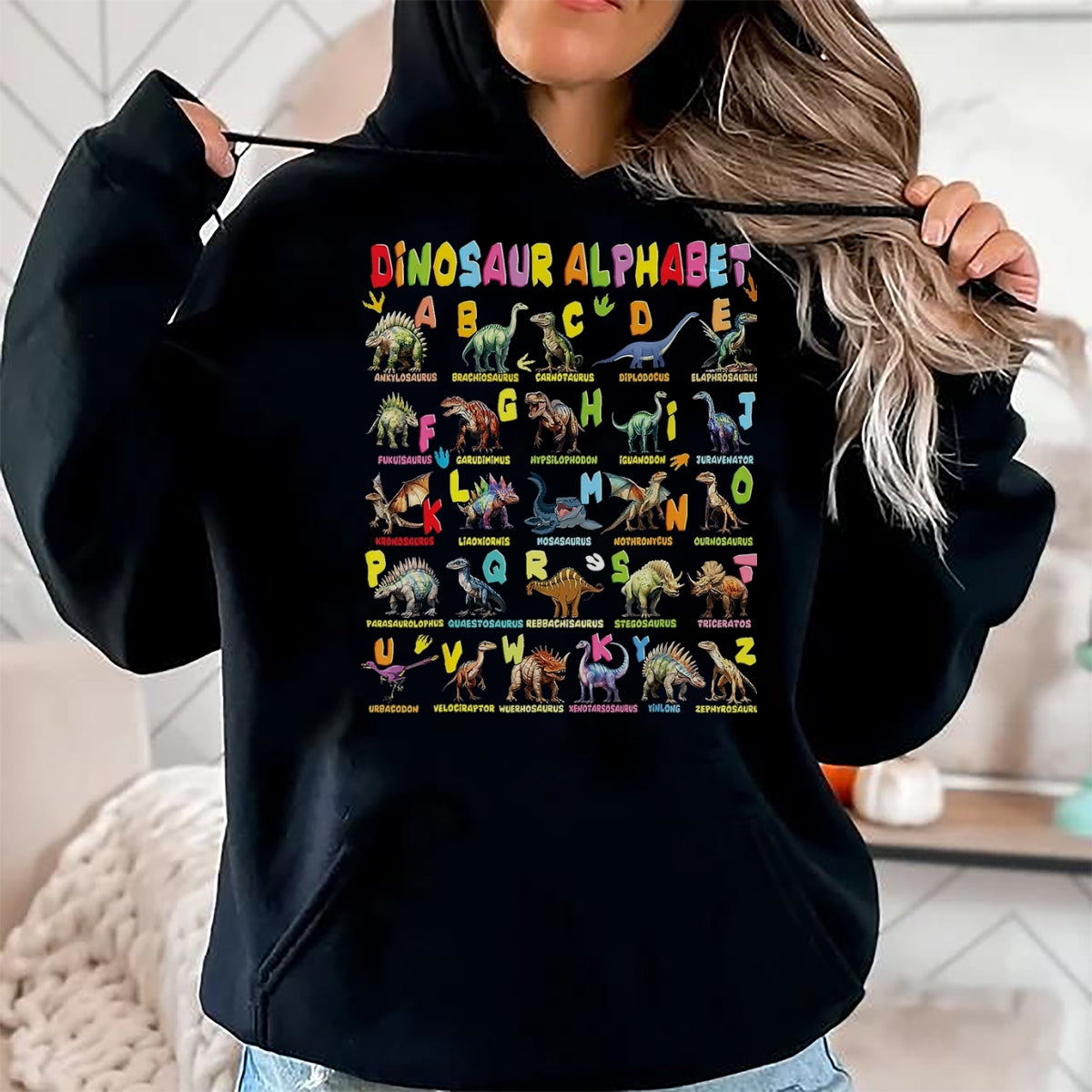 Best Dinosaur Lover Shirt, Funny Dinosaur UnisexT-Shirt/Hoodie/Sweatshirt HLT00 - Types of Dinosaurs Alphabet A-Z ABC Dino Boys Kids Girls T-Shirt, Men, Black, 3X-Large