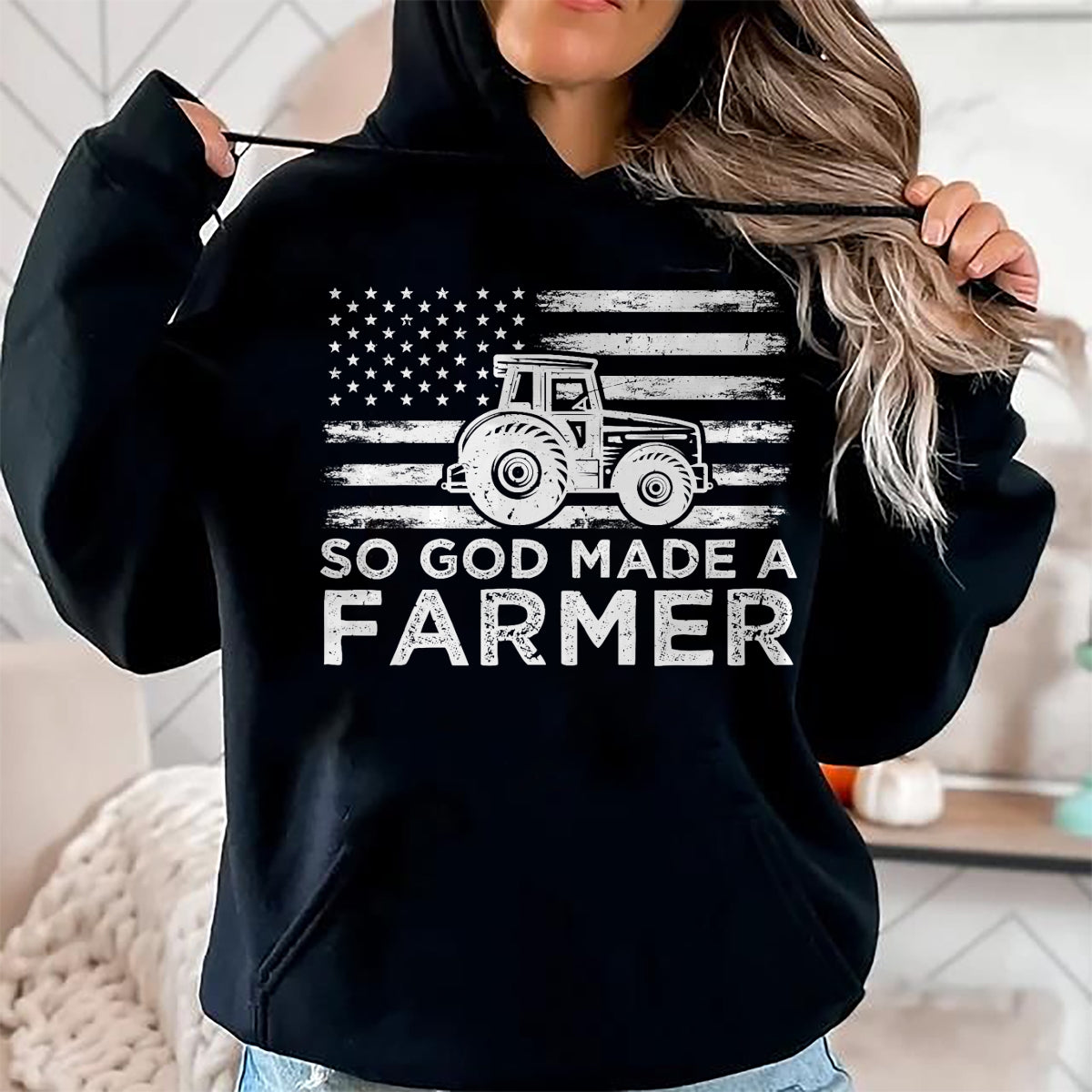 Best Farmer Life Shirt, Funny Farmer UnisexT-Shirt/Hoodie/Sweatshirt HLT00 - American Flag So God Made A Farmer 4th Of July T-Shirt