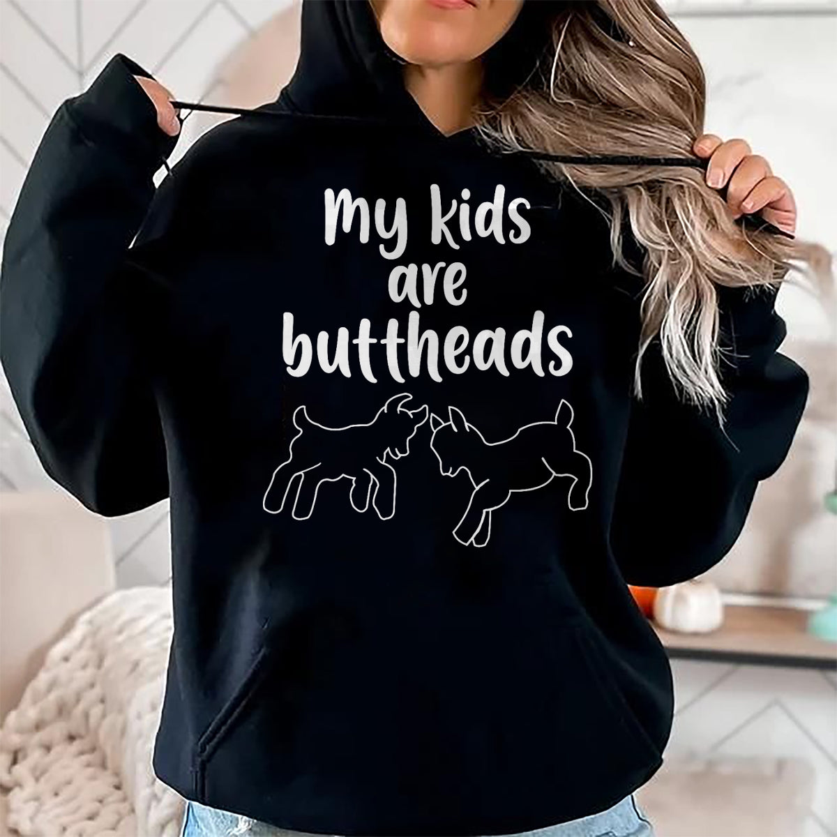 Best Farmer Life Shirt, Funny Farmer UnisexT-Shirt/Hoodie/Sweatshirt HLT00 - My Kids are Buttheads Goat Mom Farmer T-Shirt