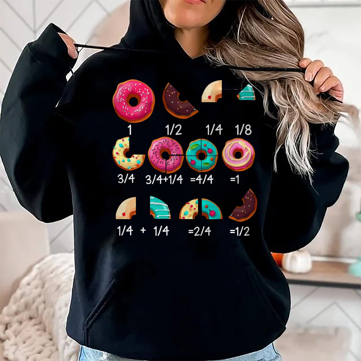 Best Teacher Shirt, Funny Teacher UnisexT-Shirt/Hoodie/Sweatshirt HLT00 - Math Donut Fraction Back to School Teacher Gifts Tee T-Shirt