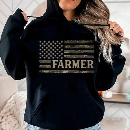 Best Farmer Life Shirt, Funny Farmer UnisexT-Shirt/Hoodie/Sweatshirt HLT00 - Camo Farmer Camourflage USA Flag Fathers Day Farm Owner T-Shirt