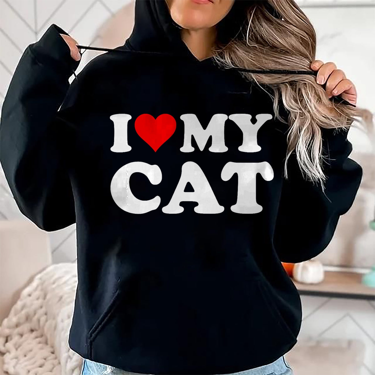 Cat Love Shirt, Funny Cat Lover Gift UnisexT-Shirt/Hoodie/Sweatshirt HLT00 - Red Heart I Love My Cat T-Shirt