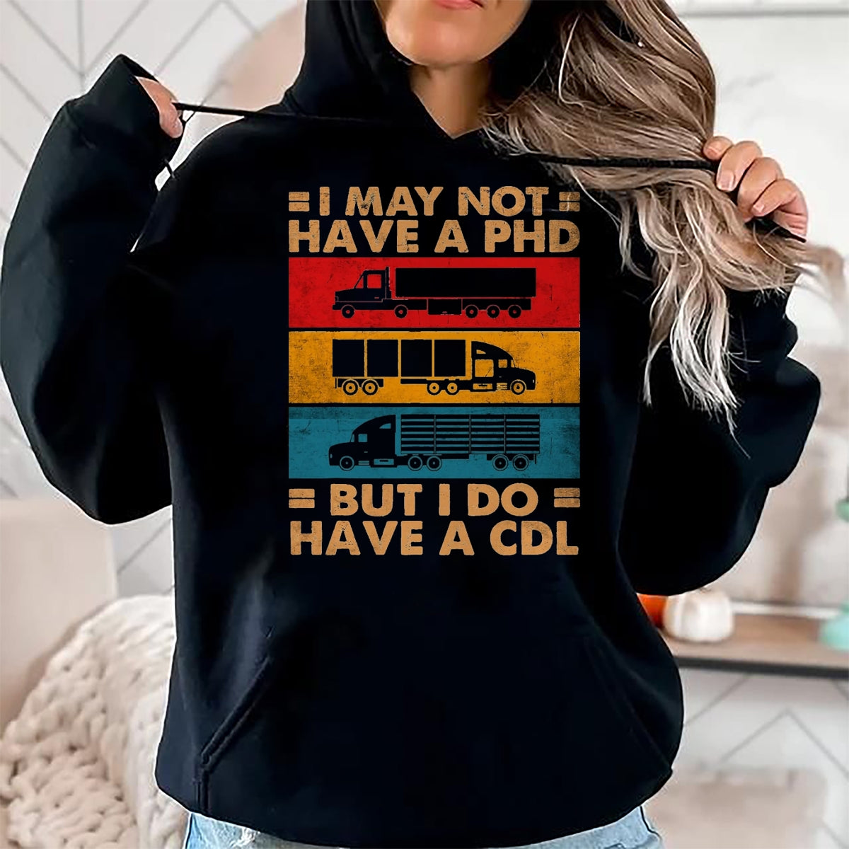 Best Truck Driver Life Shirt, Funny Trucker UnisexT-Shirt/Hoodie/Sweatshirt HLT00 - Funny Trucker Art for Men Women Truck Driver Trucking Retro T-Shirt, Men, Black, X-Large