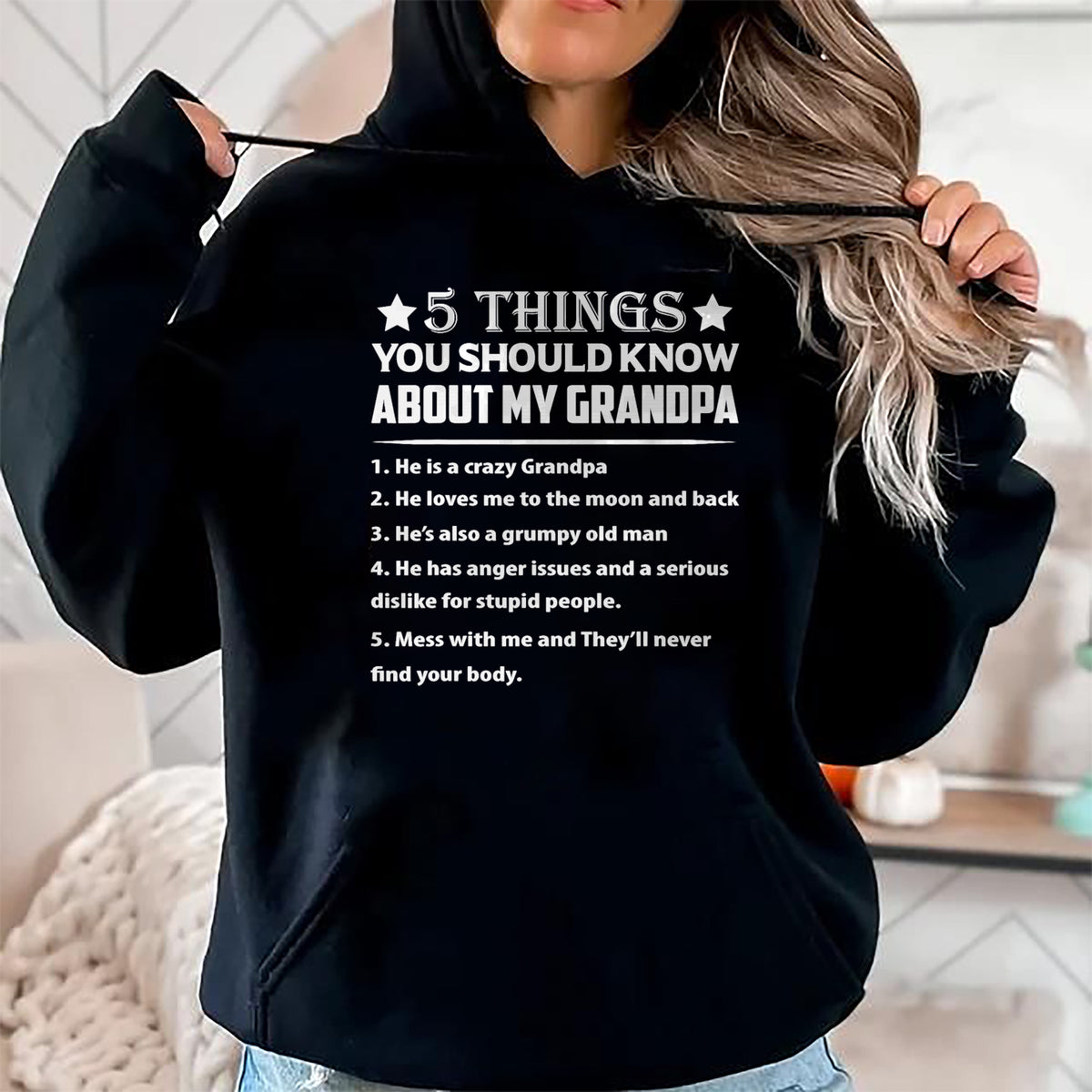 Best Grandpa Shirt, Proud Grandpa Unisex T-Shirt/Hoodie/Sweatshirt HLT00 - 5 Things You Know About My Grandpa He Is My Grandpa T-Shirt