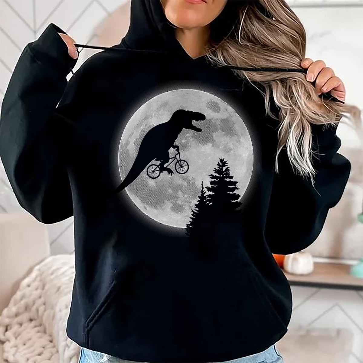 Best Dinosaur Lover Shirt, Funny Dinosaur UnisexT-Shirt/Hoodie/Sweatshirt HLT00 - T-rex Bike Moon  Dinosaur Moon Bike T-Shirt