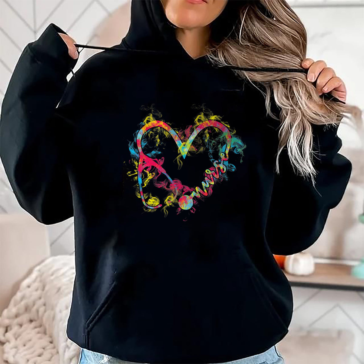 Funny Nurse Shirt, Nurse Unisex T-Shirt/Hoodie/Sweatshirt HLT00 - Nurse 365 Nurse Flaming Heart T-Shirt