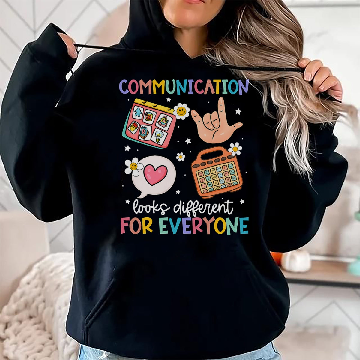Best Teacher Shirt, Funny Teacher UnisexT-Shirt/Hoodie/Sweatshirt HLT00 - Communication Looks Different for Everyone SPED Teacher ASD T-Shirt