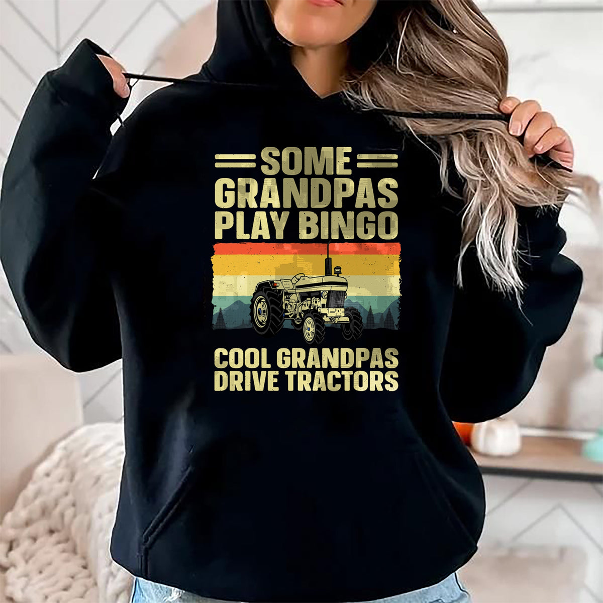 Best Grandpa Shirt, Proud Grandpa Unisex T-Shirt/Hoodie/Sweatshirt HLT00 - Cool Tractor Art For Grandpa Men Farming Farmer Farm Tractor T-Shirt
