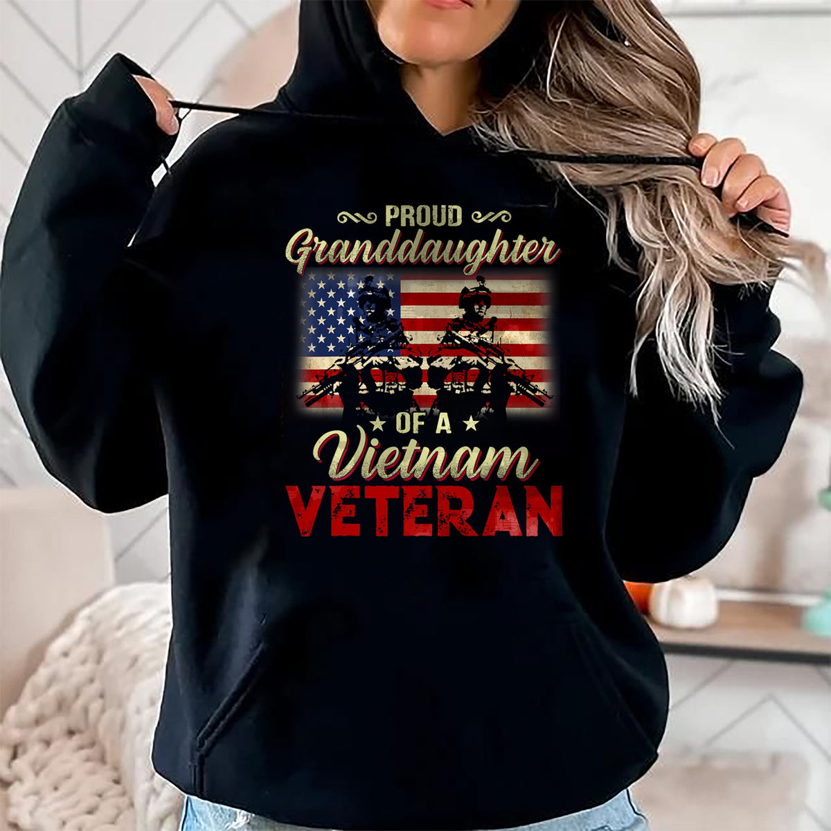 Best Grandpa Shirt, Proud Grandpa Unisex T-Shirt/Hoodie/Sweatshirt HLT00 - Proud Granddaughter Of A Vietnam Veteran Grandpa T-Shirt