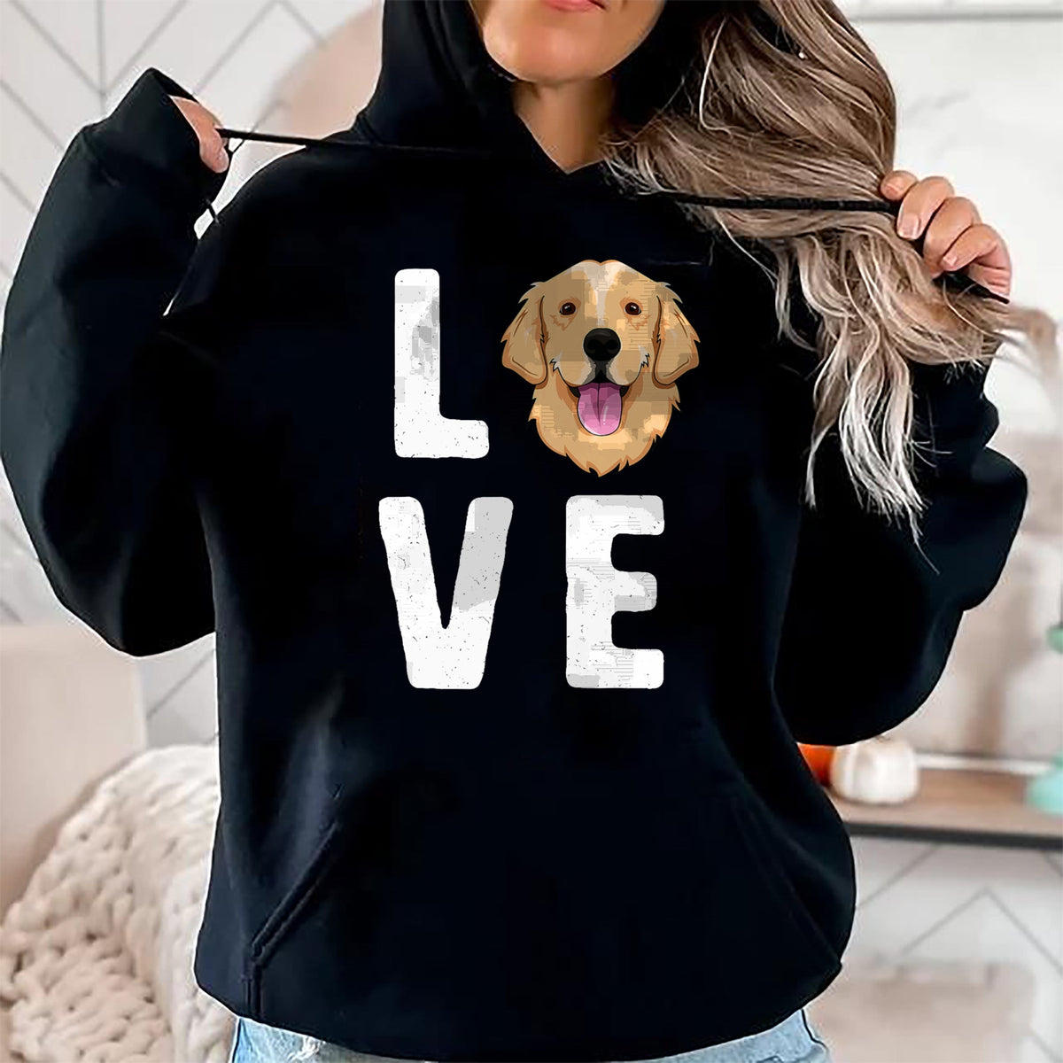 Dog Love Shirt, Dog Lover Gift T-Shirt/Hoodie/Sweatshirt HLT00 - LOVE Golden Retrievers T-Shirt for Women KIds Dog Pet Gift T-Shirt